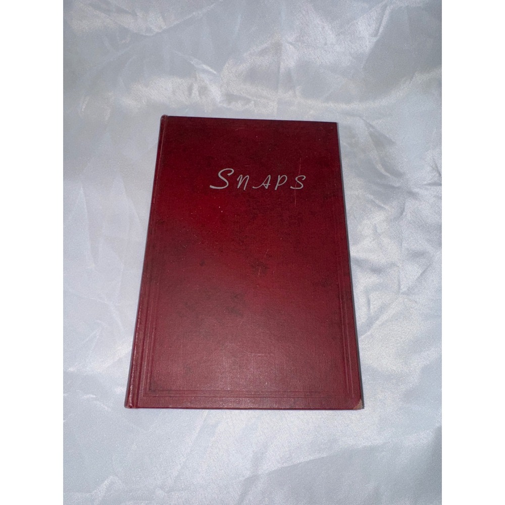 Vintage Photo Album Scrapbook Snaps Maroon Hardcover Blank Pages